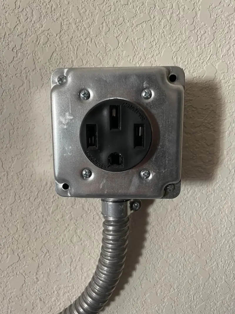 NEMA 14-50 outlet installed for Smart Home Electrical in Tangerine